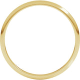 14K Yellow Gold 1.5 mm Lightweight Half Round Band Size 6.5