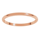 14K Rose Gold 1.5 mm Lightweight Half Round Band Size 7