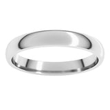 Platinum 3 mm Lightweight Comfort-Fit Half Round Band Size 4.5