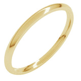 10K Yellow Gold 1.5 mm Lightweight Comfort-Fit Half Round Band Size 6
