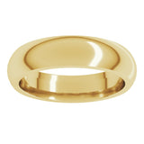 18K Yellow Gold 5 mm Comfort-Fit Half Round Band Size 9.5