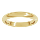 18K Yellow Gold 3 mm Comfort-Fit Half Round Band Size 6.5