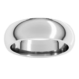 14K White Gold 6 mm Comfort-Fit Half Round Band Size 9.5