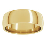 18K Yellow Gold 6.5 mm Lightweight Comfort-Fit Half Round Band Size 10