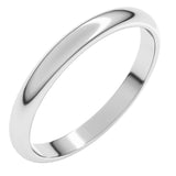 Platinum 2.5 mm Half Round Band Size 5.5