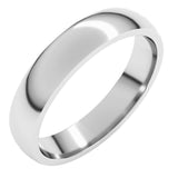 14K White Gold 4 mm Lightweight Comfort-Fit Half Round Band Size 11
