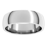 10K White Gold 6 mm Lightweight Comfort-Fit Half Round Band Size 10.5