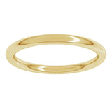 18K Yellow Gold 2 mm Comfort-Fit Full Round Band Size 7