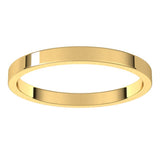 14K Yellow Gold 2 mm Flat Band Size 10