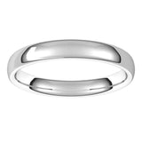 14K White Gold 3.5 mm Comfort-Fit European-Style Band Size 7.5
