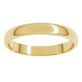 10K Yellow Gold 3 mm Lightweight Half Round Band Size 8.5