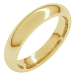 14K Yellow Gold 3.5 mm Comfort-Fit Half Round Band Size 5