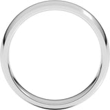 Platinum 5 mm Lightweight Comfort-Fit Half Round Band Size 11.5