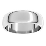 14K White Gold 6 mm Half Round Band Size 7