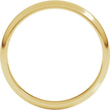 14K Yellow Gold 3 mm Half Round Band Size 12