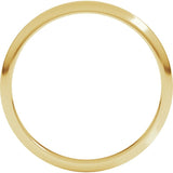 10K Yellow Gold 2 mm Half Round Band Size 6.5