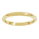 18K Yellow Gold 2 mm Comfort-Fit Half Round Band Size 6