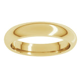 14K Yellow Gold 4 mm Comfort-Fit Half Round Band Size 13.5