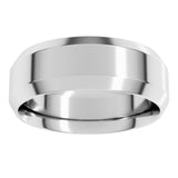 Platinum 7 mm Beveled-Edge Comfort-Fit Flat Band Size 10