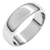 Sterling Silver 6 mm Half Round Band Size 9.5