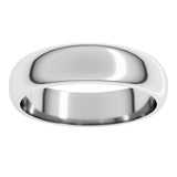 Sterling Silver 5 mm Half Round Band Size 10.5