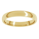 14K Yellow Gold 3 mm Lightweight Comfort-Fit Half Round Band Size 6.5