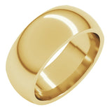 14K Yellow Gold 8 mm Comfort-Fit Half Round Band Size 12.5