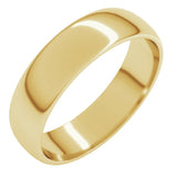14K Yellow Gold 5 mm Lightweight Half Round Band Size 7