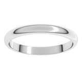 Platinum 2.5 mm Half Round Band Size 7.5