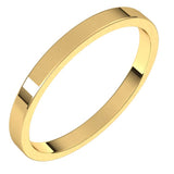 14K Yellow Gold 2 mm Flat Band Size 3