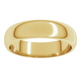 14K Yellow Gold 5 mm Half Round Band Size 10