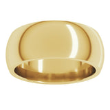 18K Yellow Gold 8 mm Comfort-Fit Half Round Band Size 12