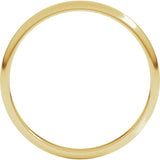 10K Yellow Gold 2 mm Lightweight Half Round Band Size 4.5