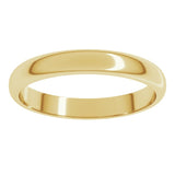 22K Yellow Gold 3 mm Half Round Band Size 4