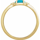 14K Yellow Gold Natural Turquoise & .03 CTW Natural Diamond Ring