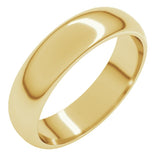 10K Yellow Gold 5 mm Half Round Band Size 12.5