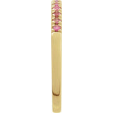 14K Yellow Gold Vermeil Natural Pink Tourmaline Stackable Ring
