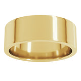 14K Yellow Gold 7 mm Lightweight Comfort-Fit Flat Band Size 10