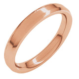 14K Rose Gold 3 mm Beveled-Edge Comfort-Fit Flat Band Size 9