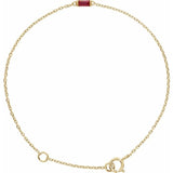 14K Yellow Gold Vermeil Lab-Grown Ruby 6 1/2-7 1/2" Bracelet