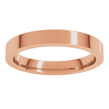 18K Rose Gold 3 mm Comfort-Fit Flat Band Size 5