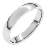 Platinum 3.5 mm Lightweight Comfort-Fit Half Round Band Size 6.5