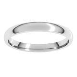 Platinum 2.5 mm Lightweight Comfort-Fit Half Round Band Size 7.5