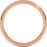 14K Rose Gold 4 mm Lightweight Comfort-Fit Half Round Band Size 12.5