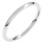 Platinum 1.5 mm Lightweight Comfort-Fit Half Round Band Size 6.5
