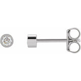 Sterling Silver 1/2 CTW Lab-Grown Diamond Micro Bezel Earrings