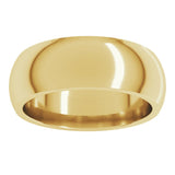 18K Yellow Gold 7 mm Comfort-Fit Half Round Band Size 11.5
