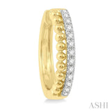 1/4 Ctw Circular Bead & Round Cut Bead Bijoux Diamond Hoop Earrings in 14K Yellow Gold