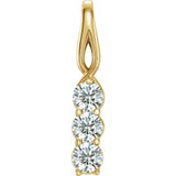 14K Yellow 1/4 CTW Natural Diamond Three-Stone Pendant