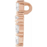14K Rose 3/4 CTW Natural Diamond Cross Pendant